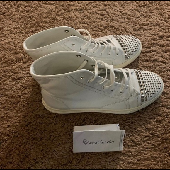 womens studded high top sneakers